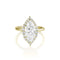 showcase diamond marquise ring with tapering diamond halo, in 14k yellow gold<span class='visuallyhidden'>; 323-404-2959 for shop help.</span>